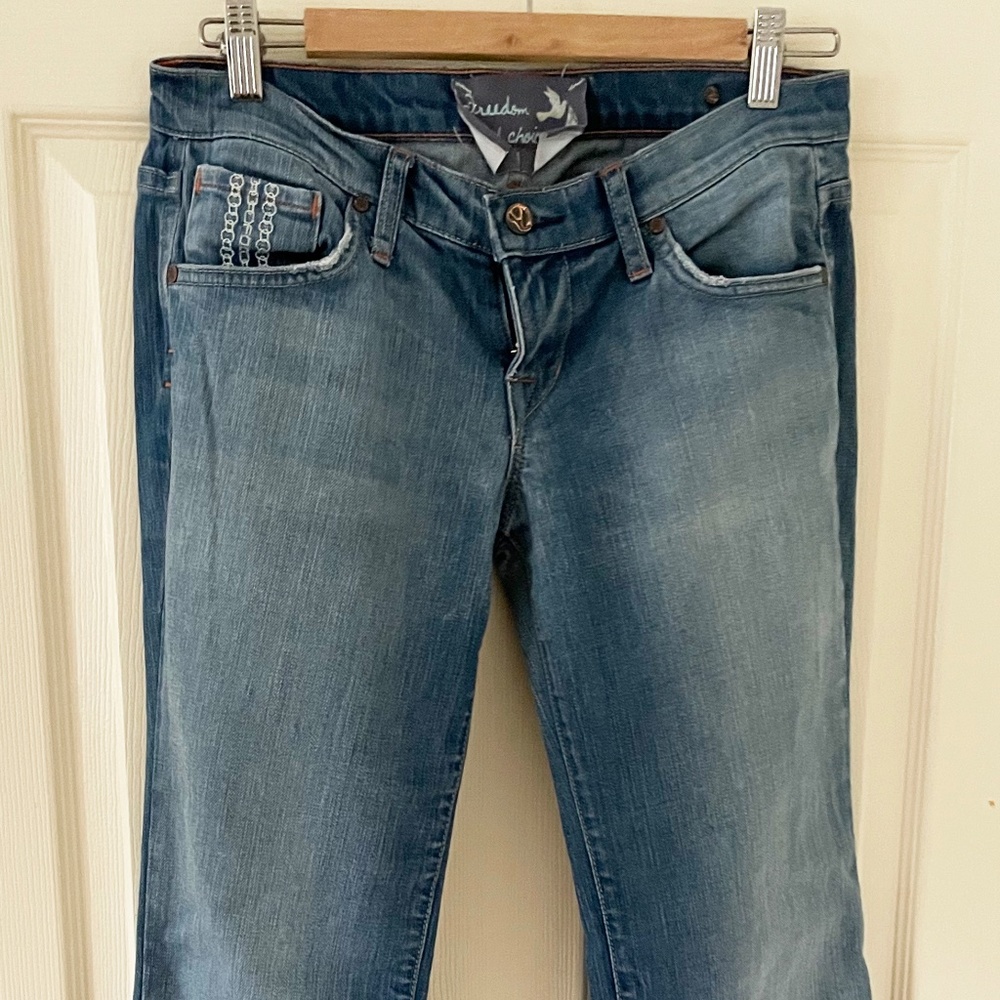 Anthropologie Free People Freedom of Choice Bootcut Low Rise Blue Jeans